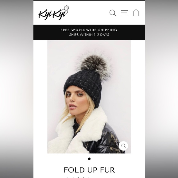 KYI KYI FOLD UP FUR BEANIE - Picture 2 of 3